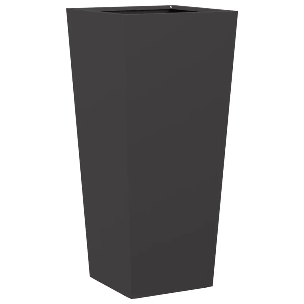 Garden Planters Steel Black 35x35x75 cm 2 pcs Outdoor Flower Pot