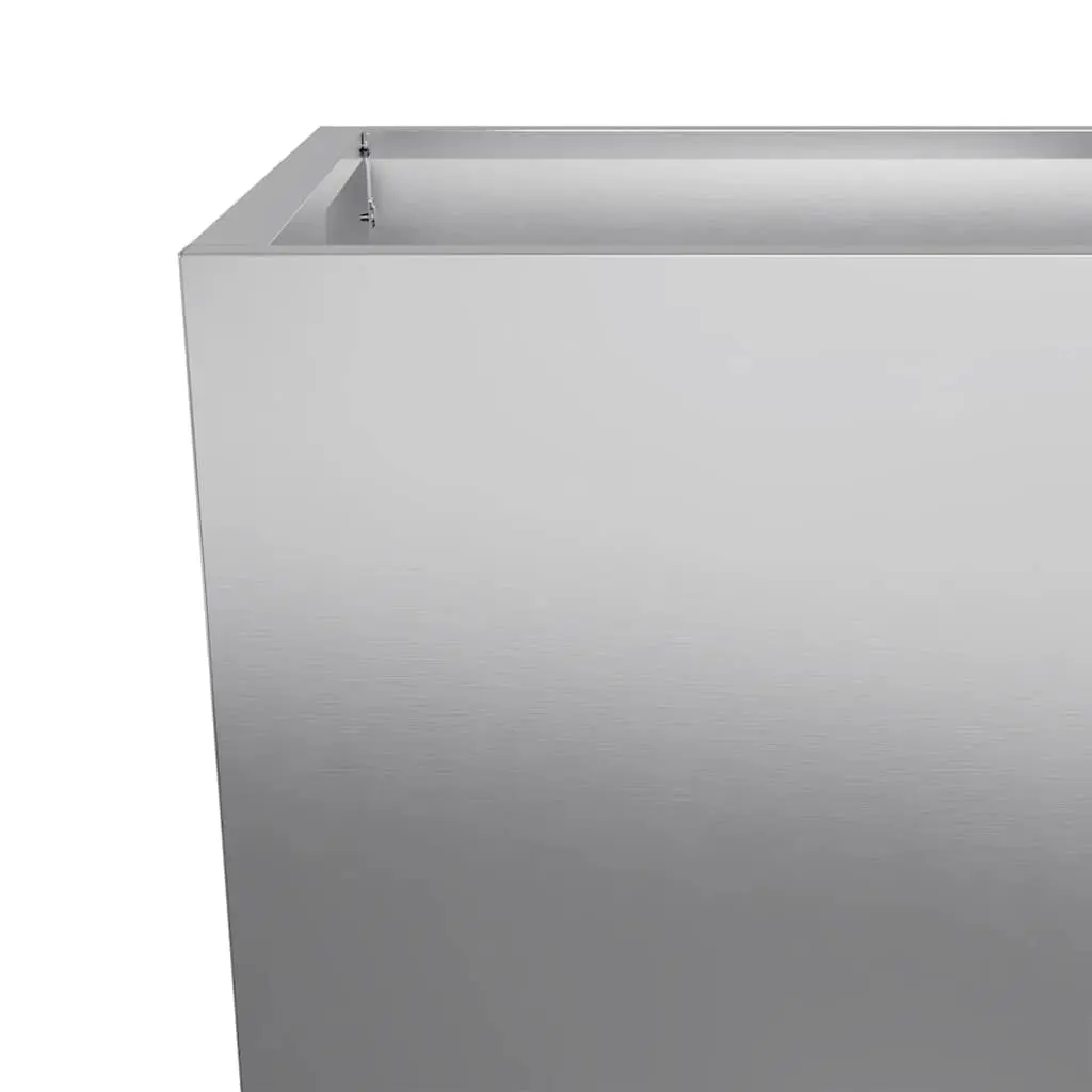 Garden Planters Galvanised Steel 35x35x75 cm Silver Outdoor Pots 2 pcs