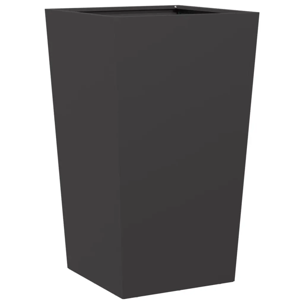 Garden Planter Black Steel Tall Outdoor Raised Planter Box 45 x 45 x 75 cm