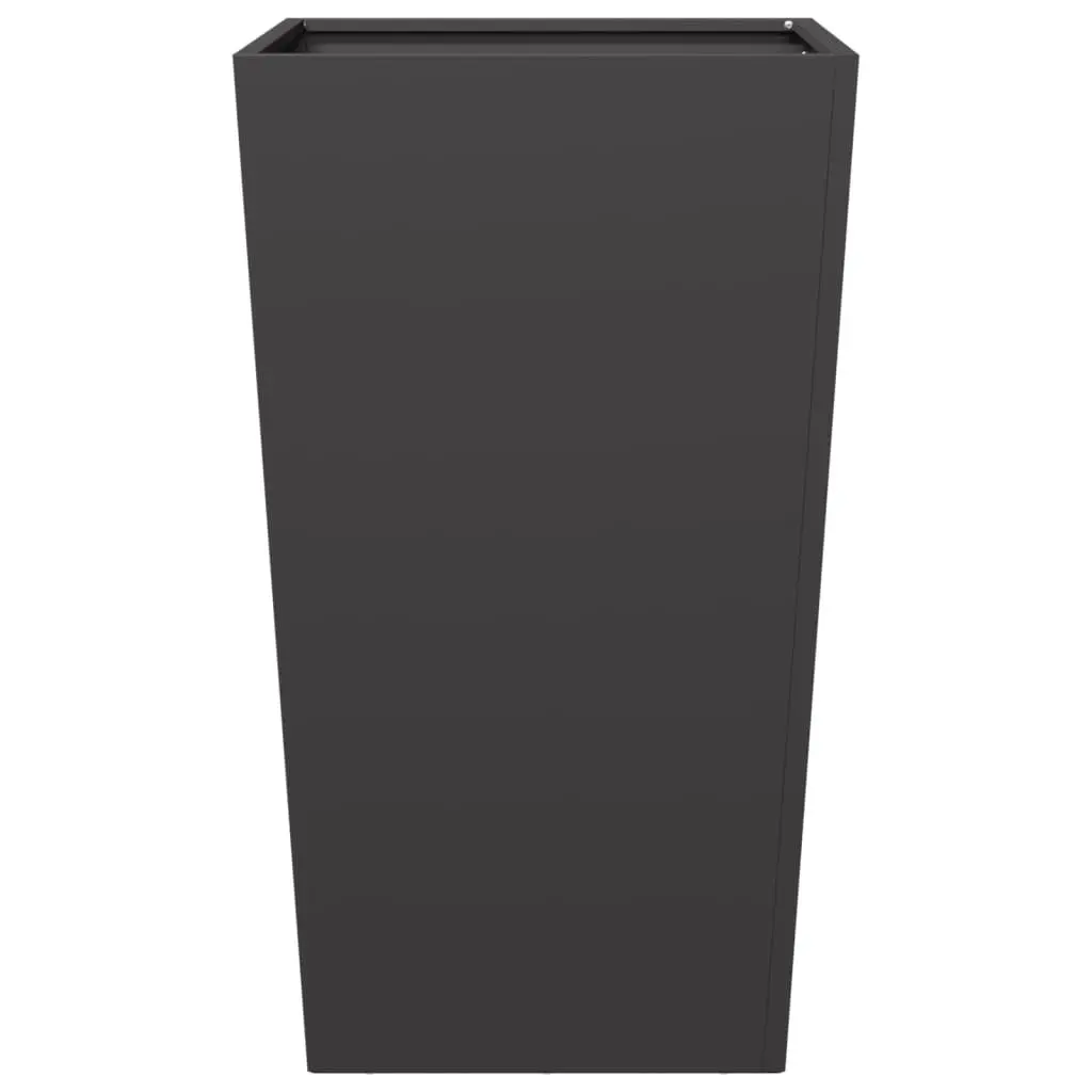 Garden Planter Black Steel Tall Outdoor Raised Planter Box 45 x 45 x 75 cm