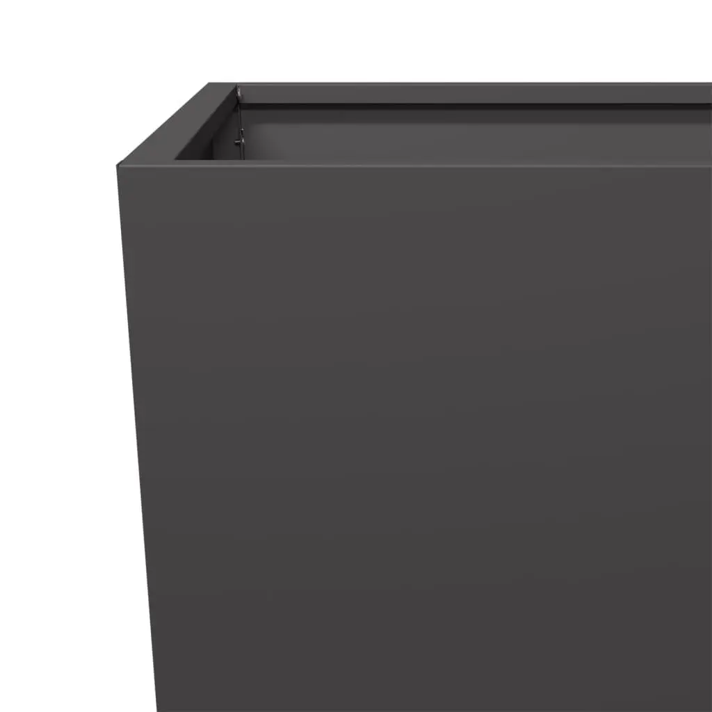 Garden Planter Black Steel Tall Outdoor Raised Planter Box 45 x 45 x 75 cm