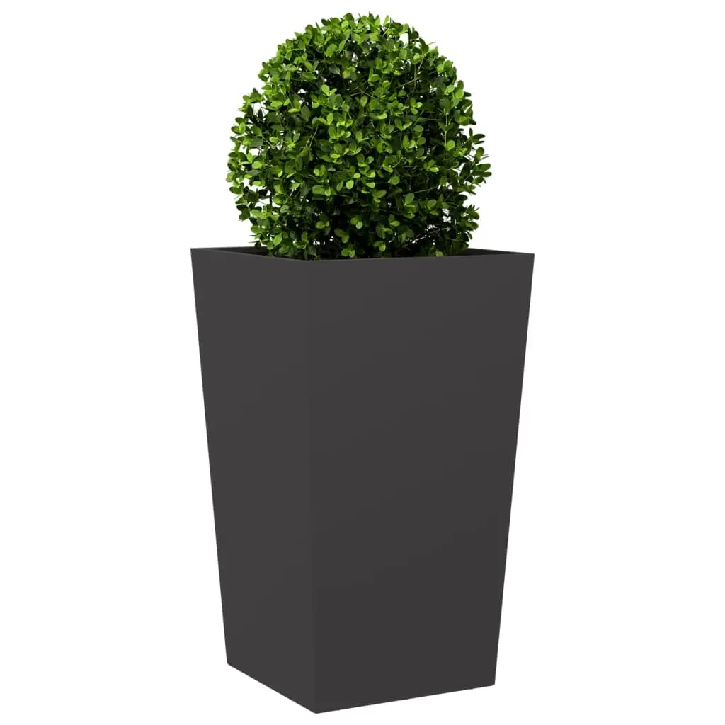Garden Planter Black Steel Tall Outdoor Raised Planter Box 45 x 45 x 75 cm
