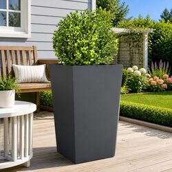 Garden Planter Anthracite 45x45x75cm Steel Outdoor Pots Flowers Plants