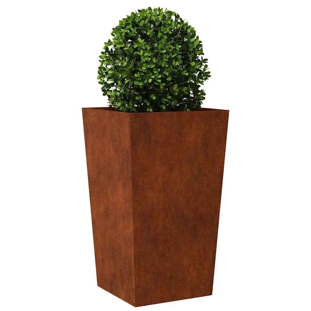 Outdoor Flower Pot Raised Bed Weathering Steel 45x45x75 cm Garden Planter