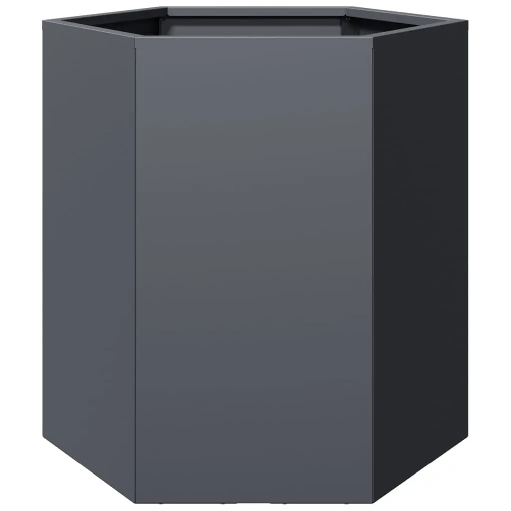 Garden Planters Hexagon Anthracite Raised Outdoor Flower Planter Pot 2 pcs
