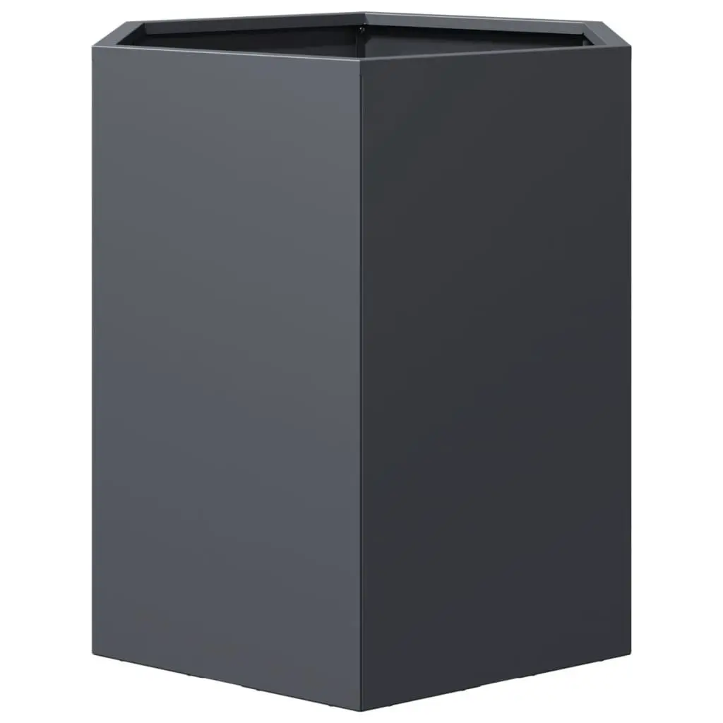 Garden Planters Hexagon Anthracite Raised Outdoor Flower Planter Pot 2 pcs