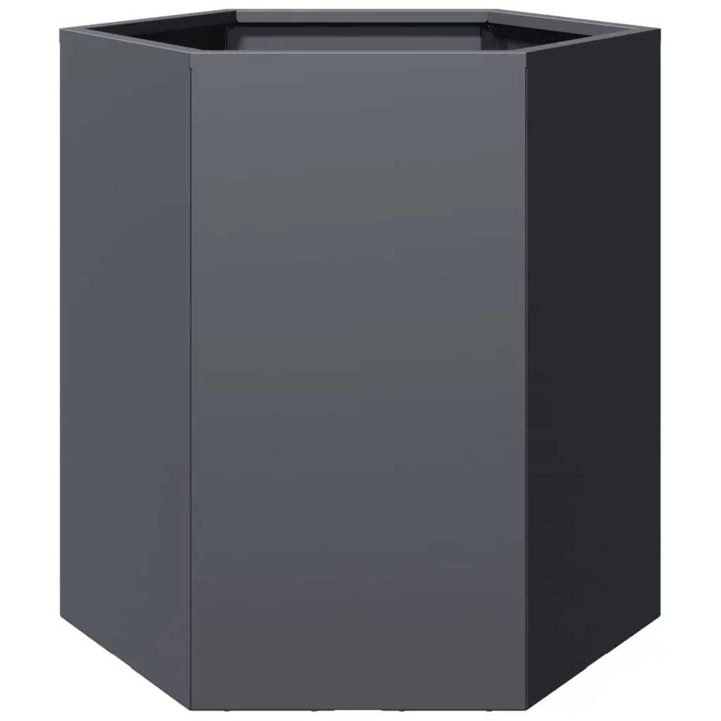 Garden Planters Hexagon Anthracite Raised Outdoor Flower Planter Pot 2 pcs