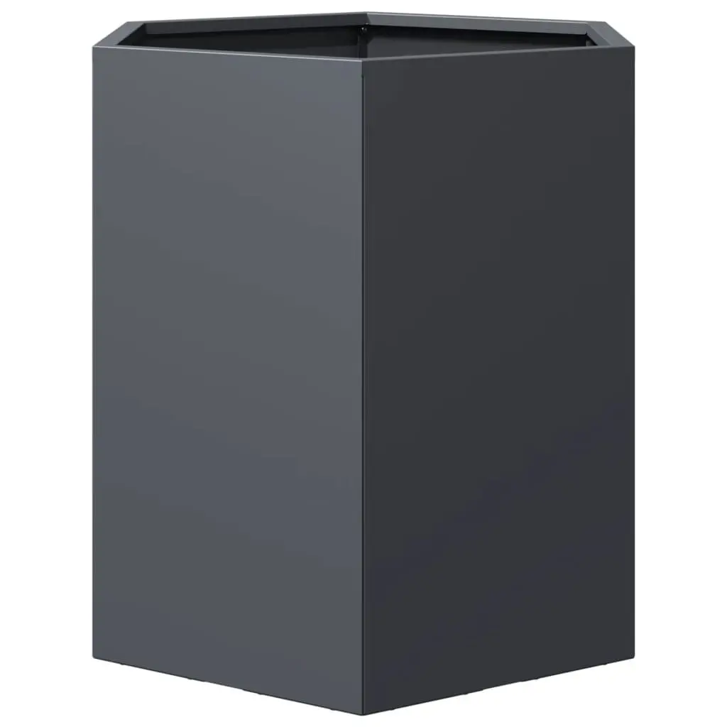 Garden Planters Hexagon Anthracite Raised Outdoor Flower Planter Pot 2 pcs
