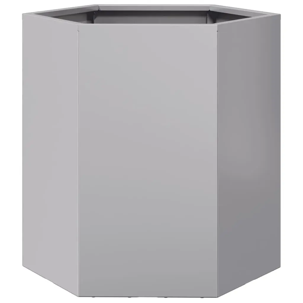 Hexagon Garden Planters Galvanized Steel Outdoor Raised Flower Bed 46 x 40 x 45 cm