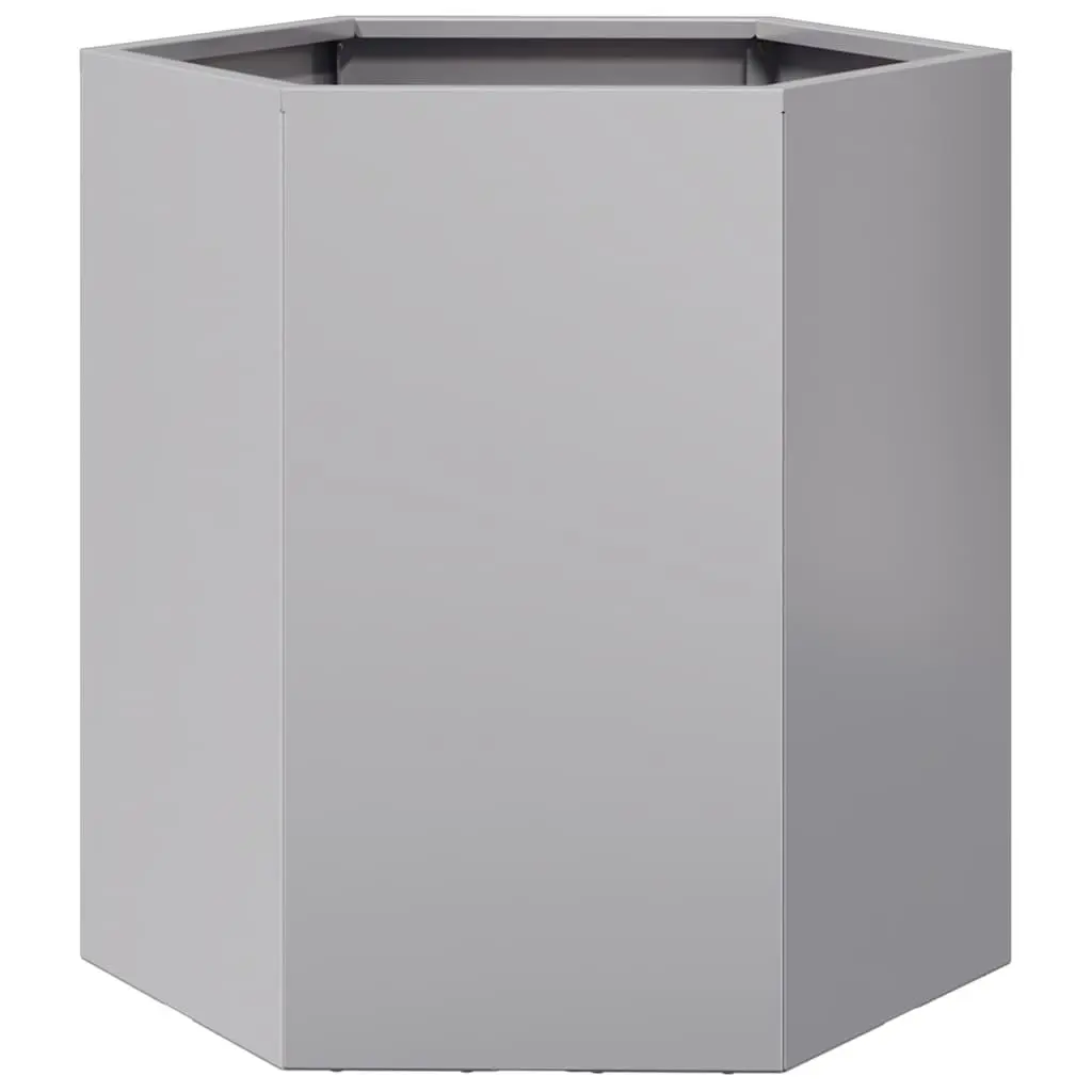 Hexagon Garden Planters Galvanized Steel Outdoor Raised Flower Bed 46 x 40 x 45 cm