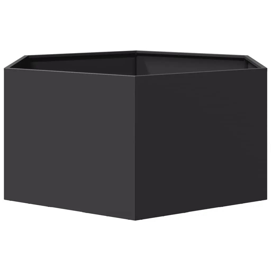 Garden Planter Hexagon Black Raised Bed 104 x 90 x 45 cm