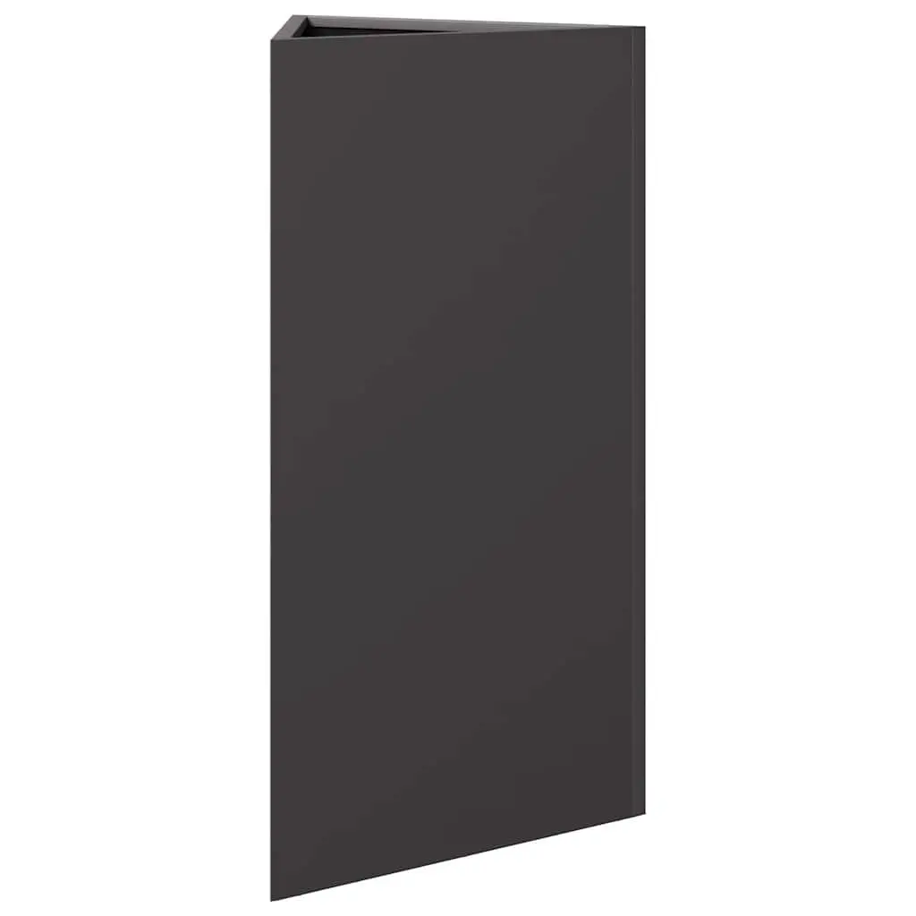 Garden Planter Triangular Black Steel 40x34.5x75cm