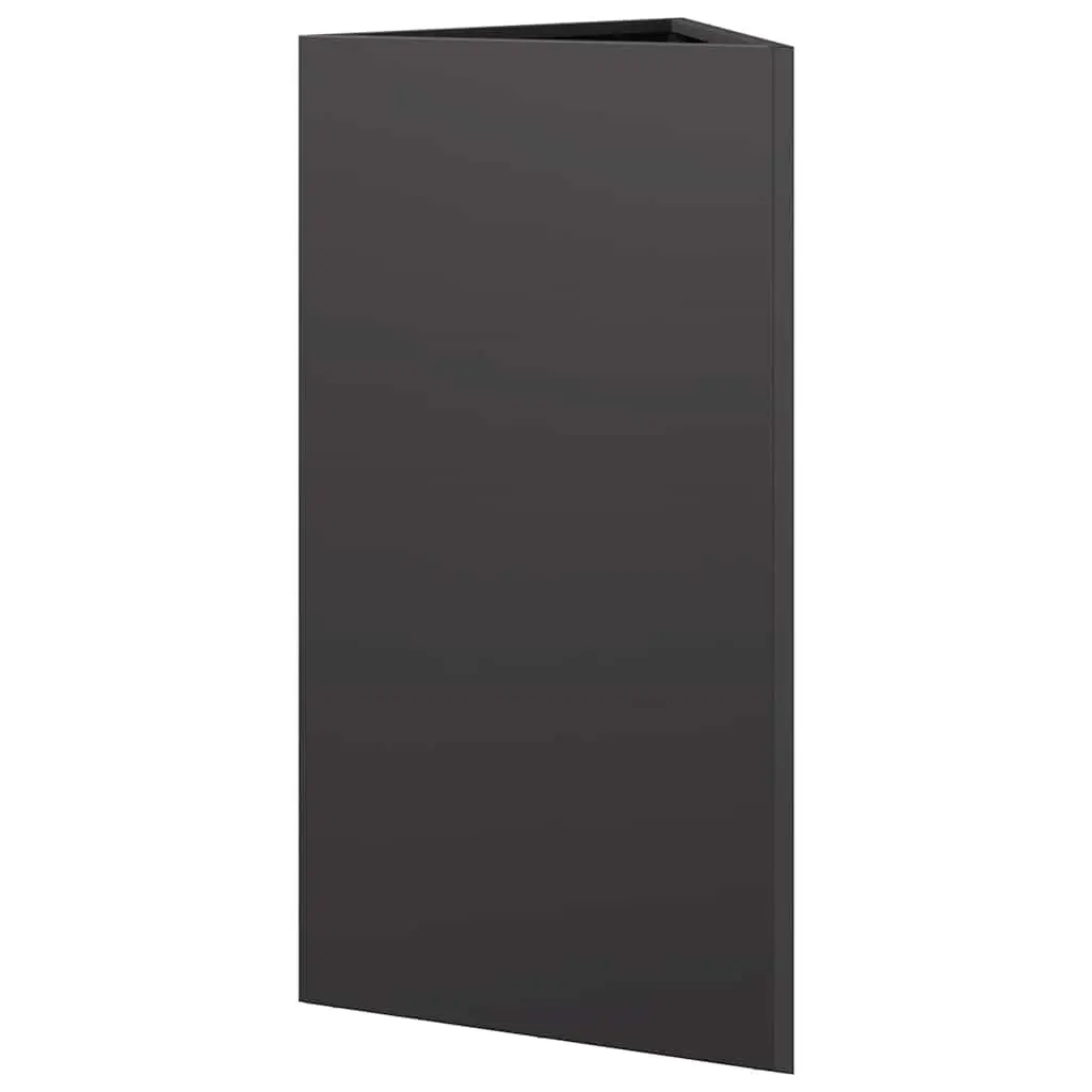 Garden Planter Triangular Black Steel 40x34.5x75cm