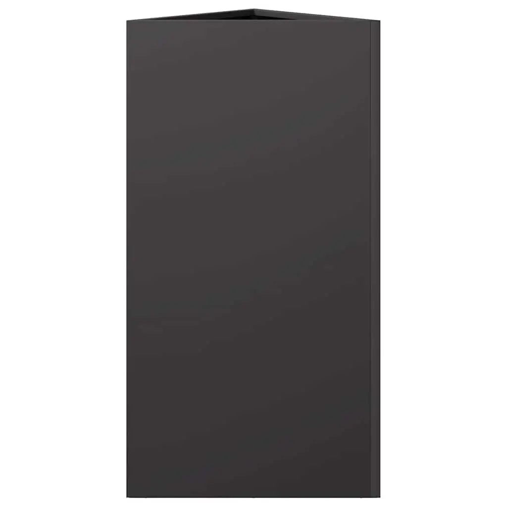 Garden Planter Triangular Black Steel 40x34.5x75cm