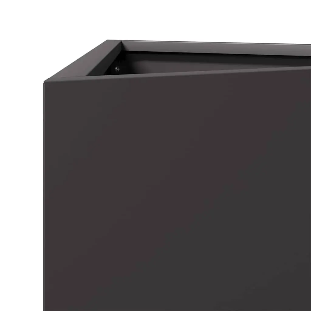 Garden Planter Triangular Black Steel 40x34.5x75cm