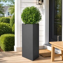 Garden Planter Triangular Steel Anthracite Outdoor Patio Pot Flowers Plants