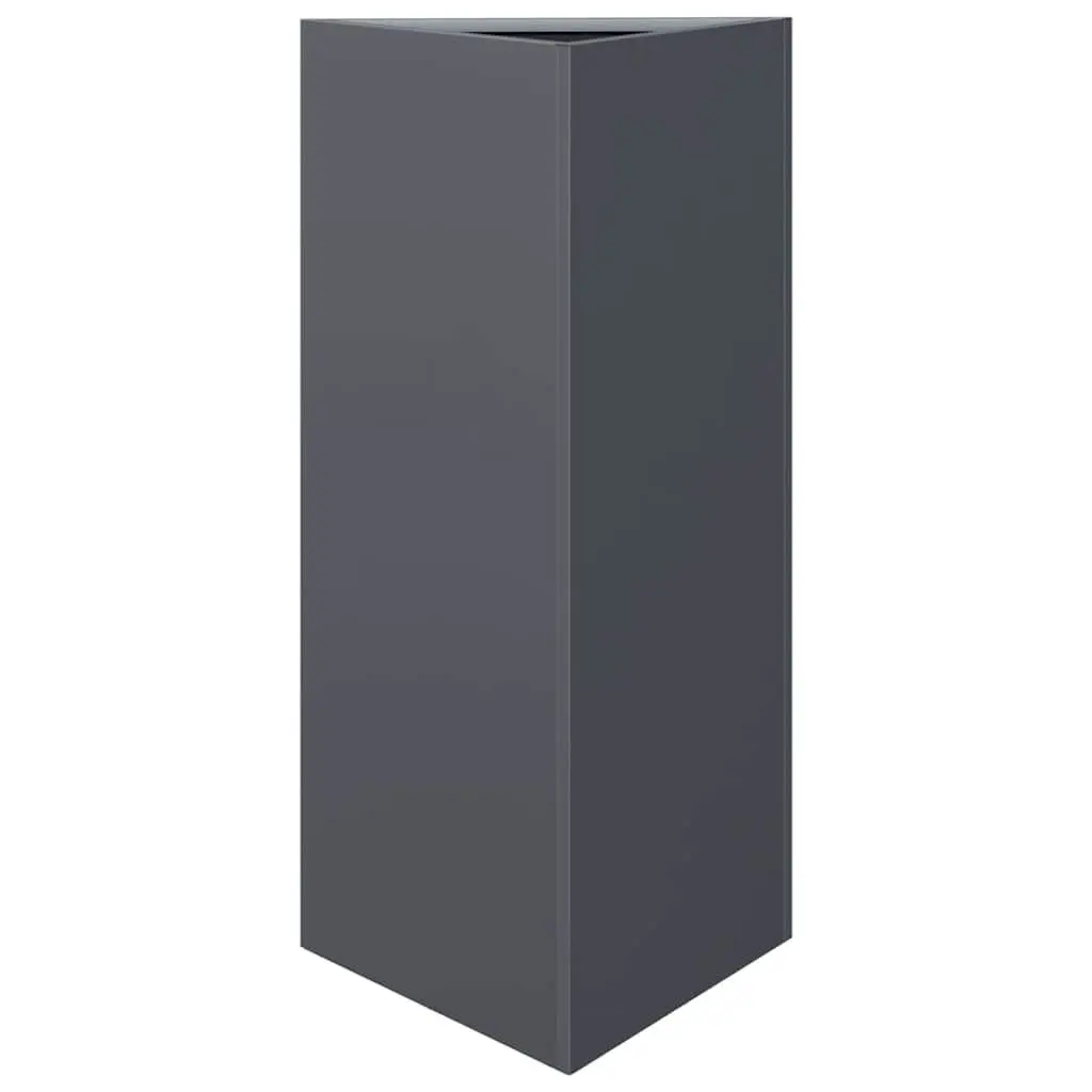 Garden Planter Triangular Steel Anthracite 40 x 34.5 x 75 cm Outdoor Pot for Flowers Plants