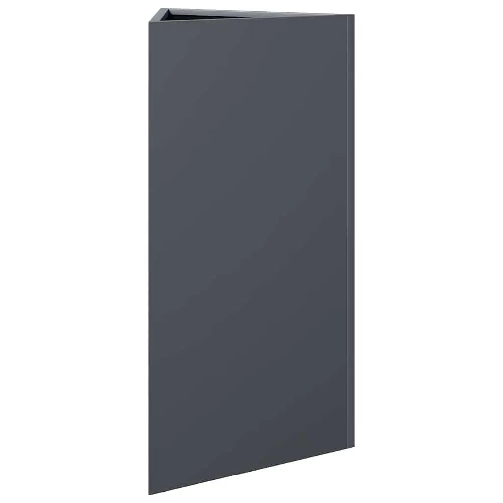 Garden Planter Triangular Steel Anthracite 40 x 34.5 x 75 cm Outdoor Pot for Flowers Plants
