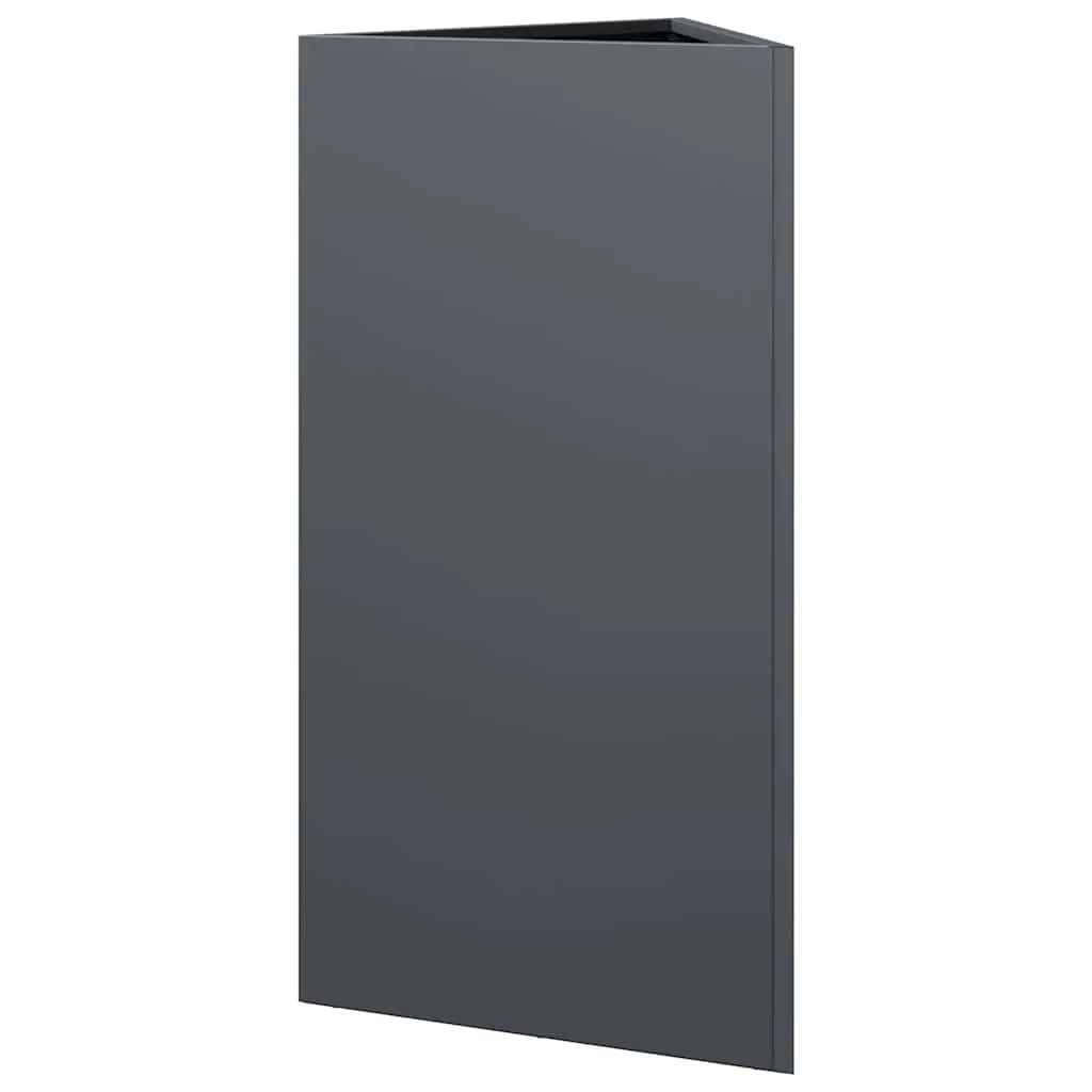 Garden Planter Triangular Steel Anthracite 40 x 34.5 x 75 cm Outdoor Pot for Flowers Plants