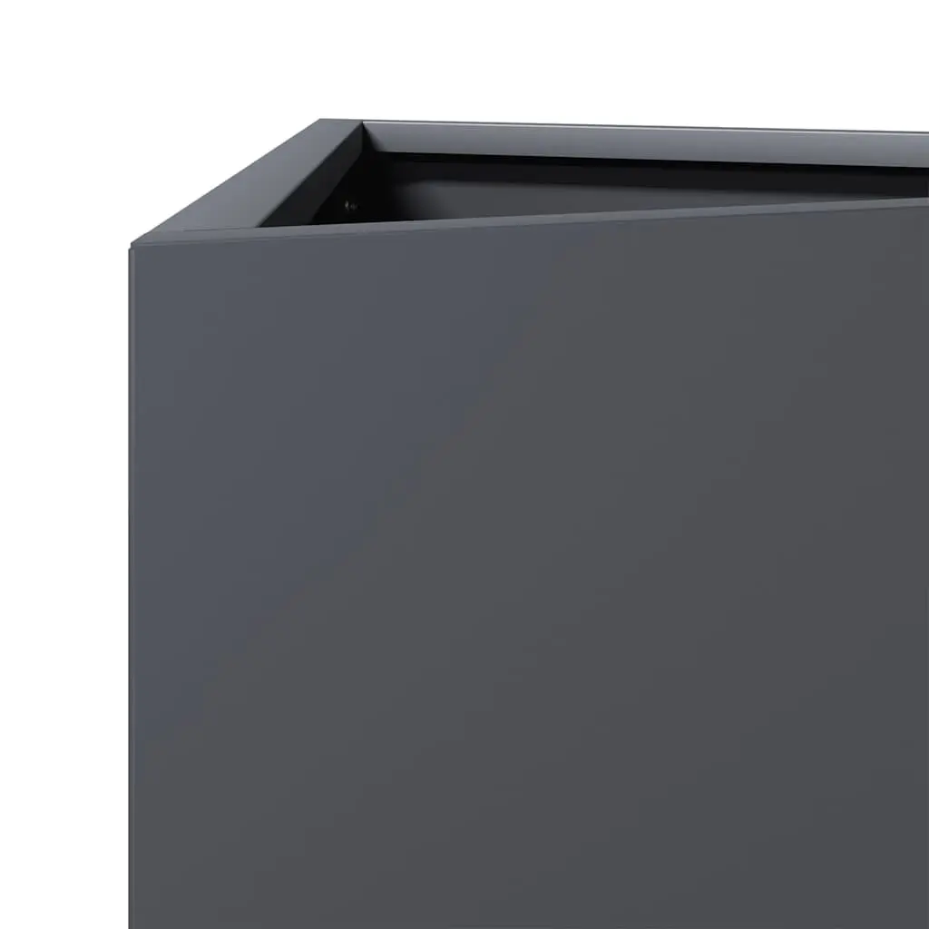Garden Planter Triangular Steel Anthracite 40 x 34.5 x 75 cm Outdoor Pot for Flowers Plants