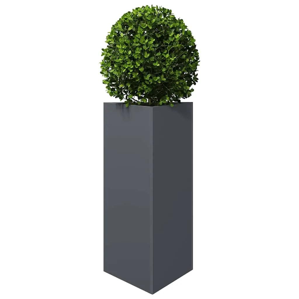 Garden Planter Triangular Steel Anthracite 40 x 34.5 x 75 cm Outdoor Pot for Flowers Plants