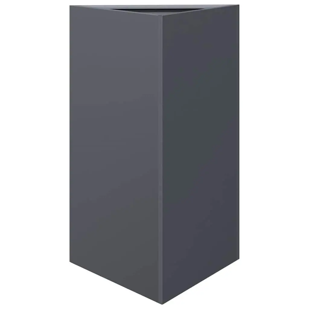Garden Planter Triangular Steel Anthracite 50x43x75cm