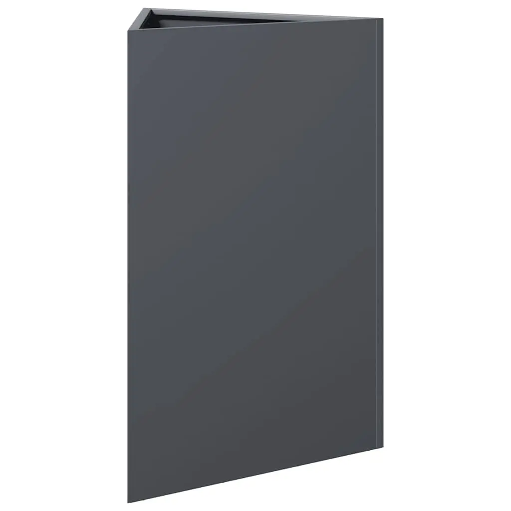 Garden Planter Triangular Steel Anthracite 50x43x75cm