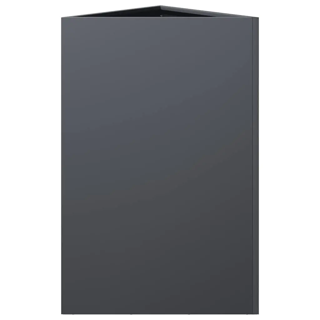 Garden Planter Triangular Steel Anthracite 50x43x75cm