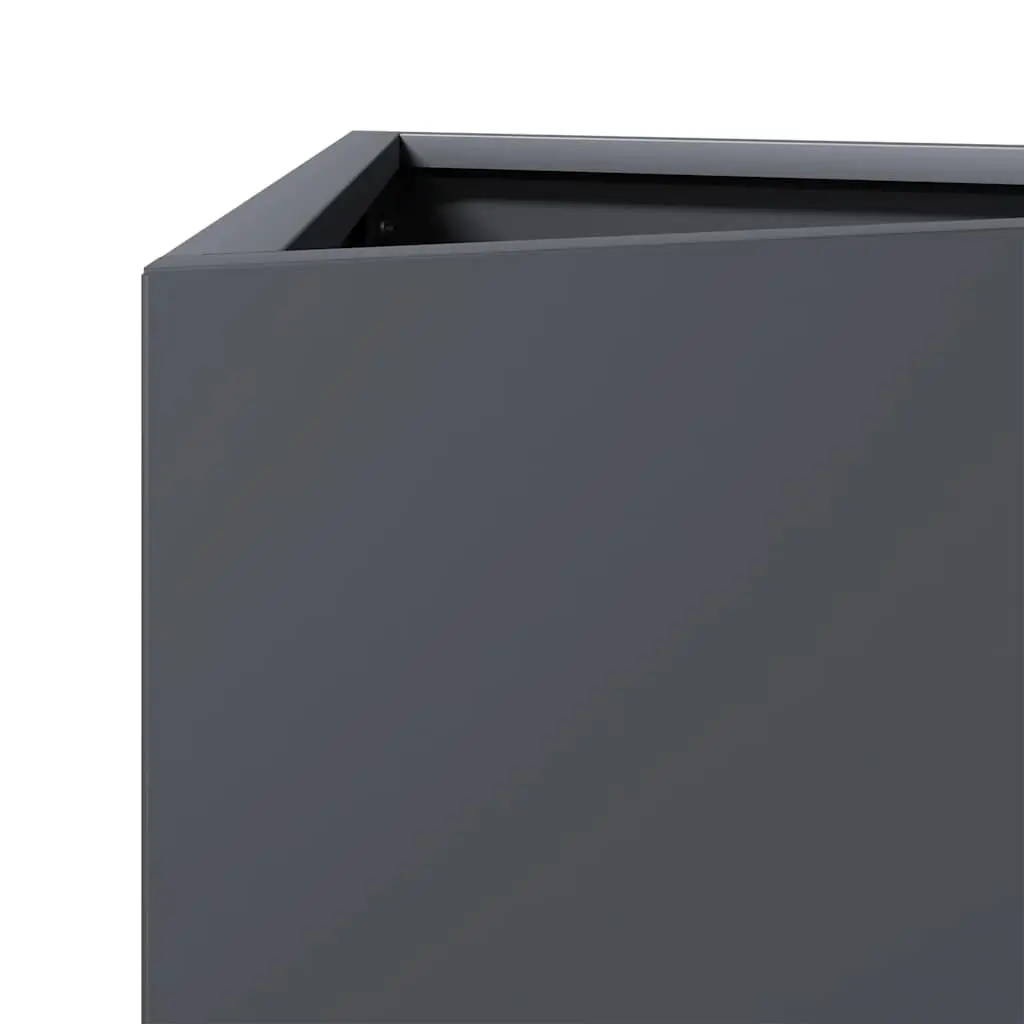 Garden Planter Triangular Steel Anthracite 50x43x75cm