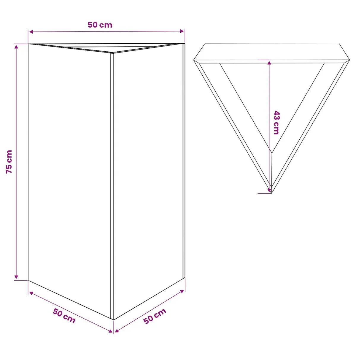 Garden Planter Triangular Steel Anthracite 50x43x75cm