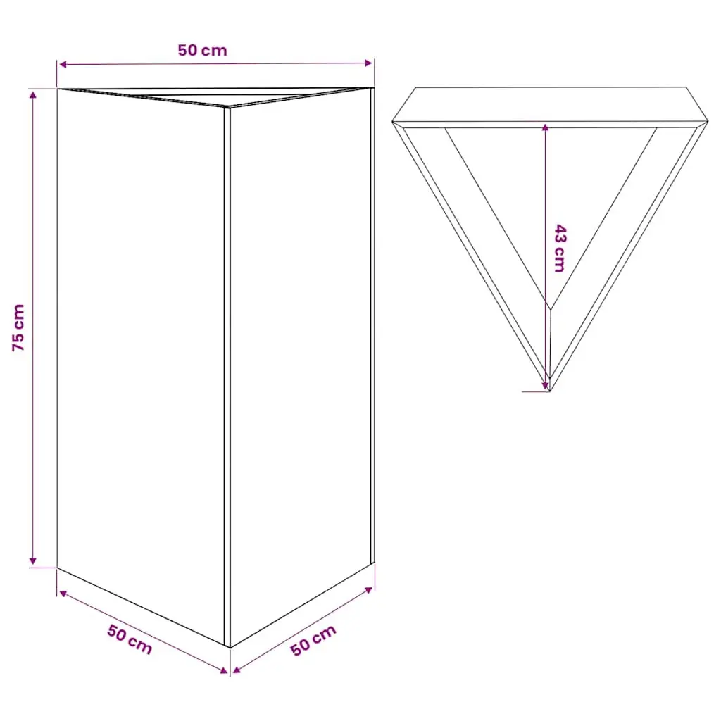 Garden Planter Triangular Steel Anthracite 50x43x75cm