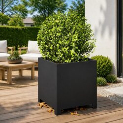Garden Planters 2 pcs Black 40x40x40 cm Outdoor Raised Beds Pots Decorative