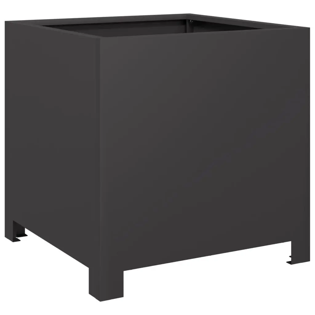 Garden Planters Black Steel 40x40x40 cm 2 Piece Outdoor Raised Beds Pots