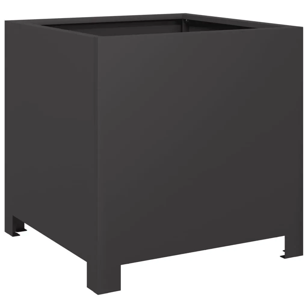 Garden Planters Black Steel 40x40x40 cm 2 Piece Outdoor Raised Beds Pots