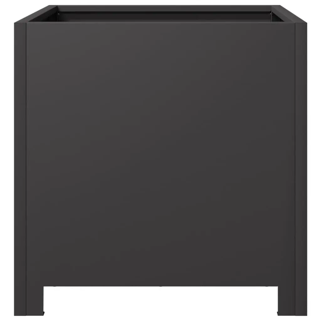 Garden Planters Black Steel 40x40x40 cm 2 Piece Outdoor Raised Beds Pots