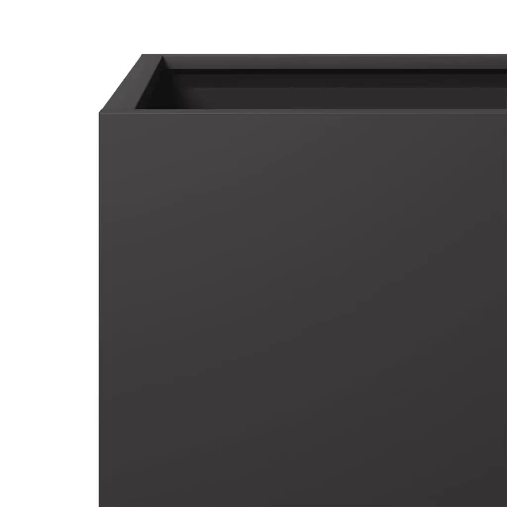 Garden Planters Black Steel 40x40x40 cm 2 Piece Outdoor Raised Beds Pots