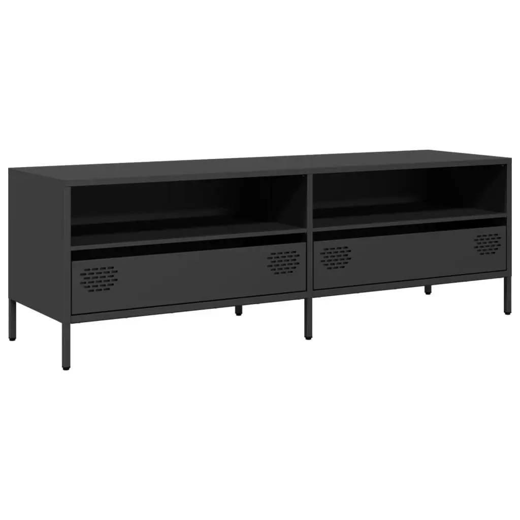 TV Cabinet Black Industrial Style 135 x 39 x 43.5 cm