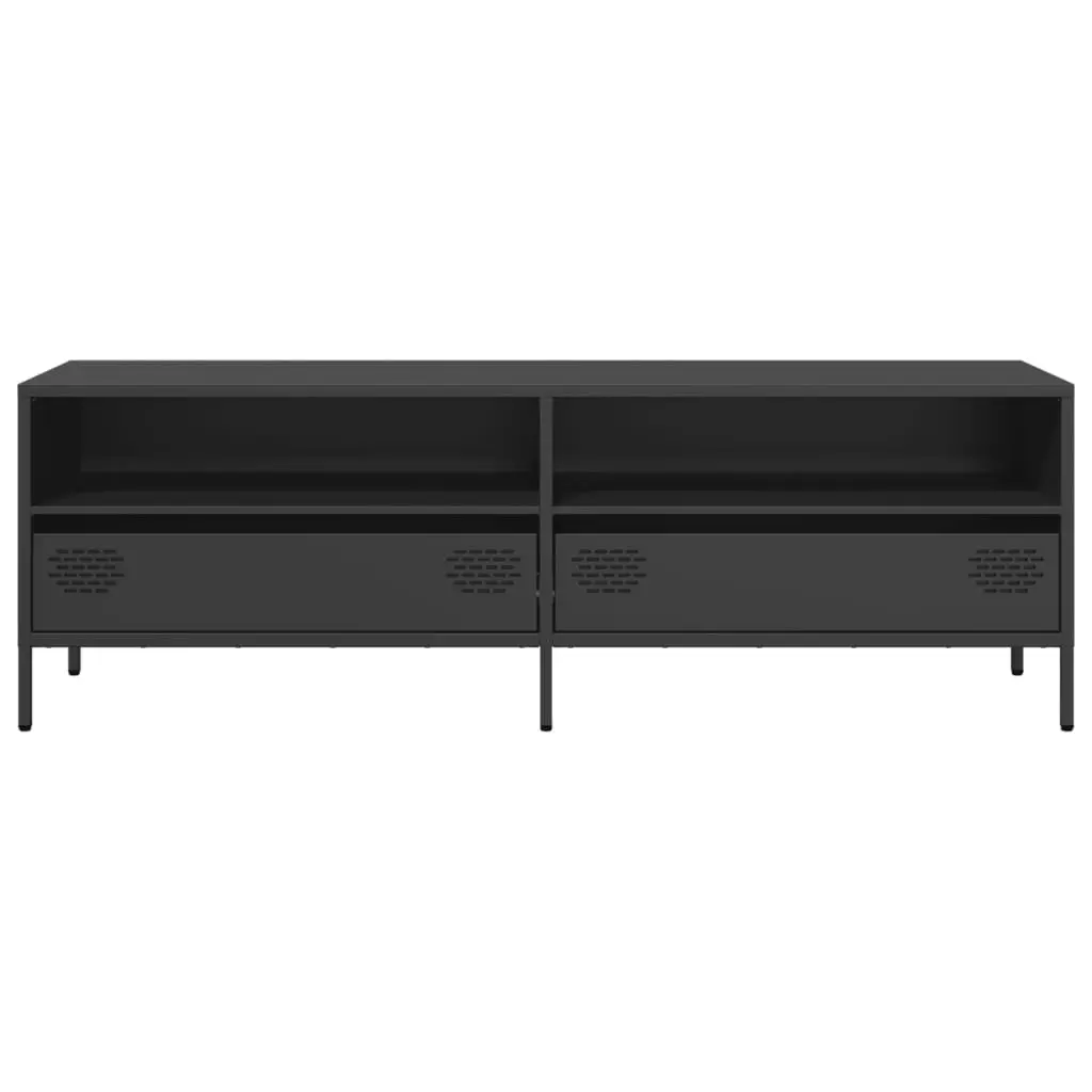 TV Cabinet Black Industrial Style 135 x 39 x 43.5 cm