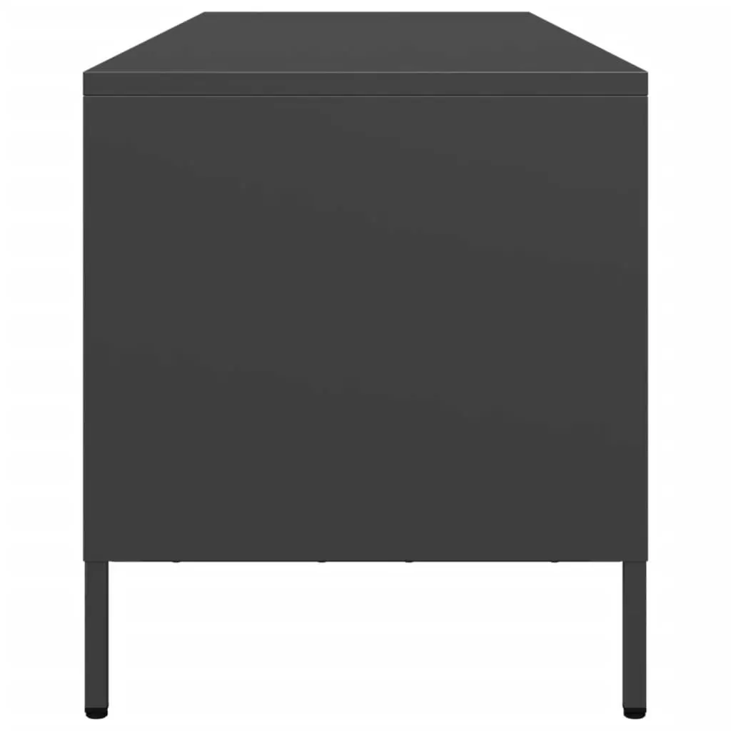 TV Cabinet Black Industrial Style 135 x 39 x 43.5 cm
