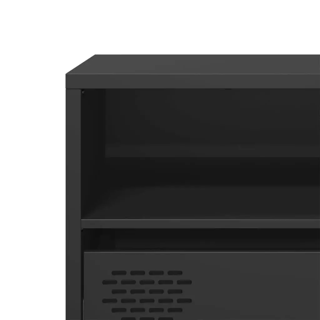 TV Cabinet Black Industrial Style 135 x 39 x 43.5 cm