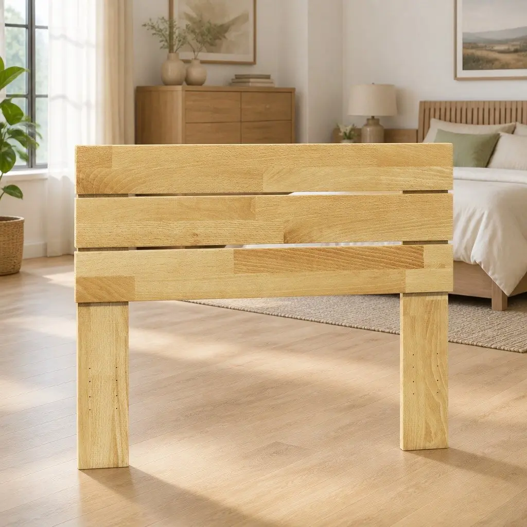 Brown Solid Oak Wood Headboard 90cm Back Support for Bedroom Bed Frame