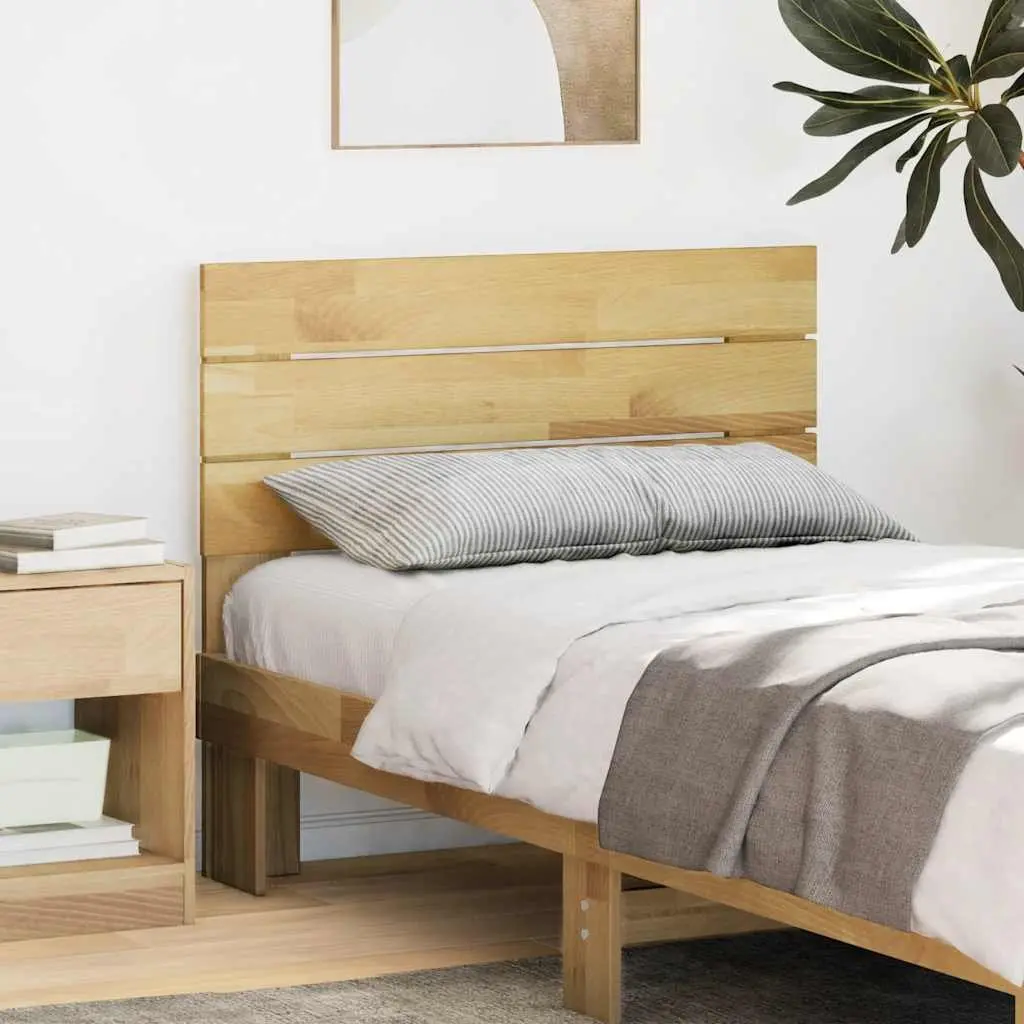 Brown Solid Oak Wood Headboard 90cm Back Support for Bedroom Bed Frame