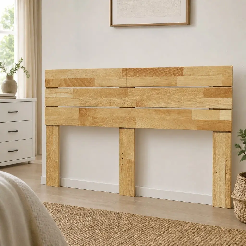 Headboard 135 cm Solid Wood Oak Brown Bed Frame Bedroom Furniture Backing