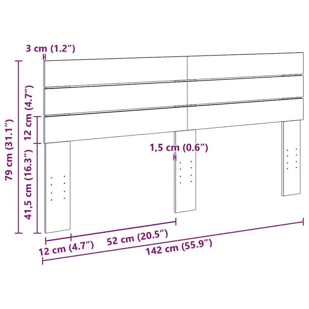 Headboard Solid Wood 140 cm Bed Support Reading TV Backrest