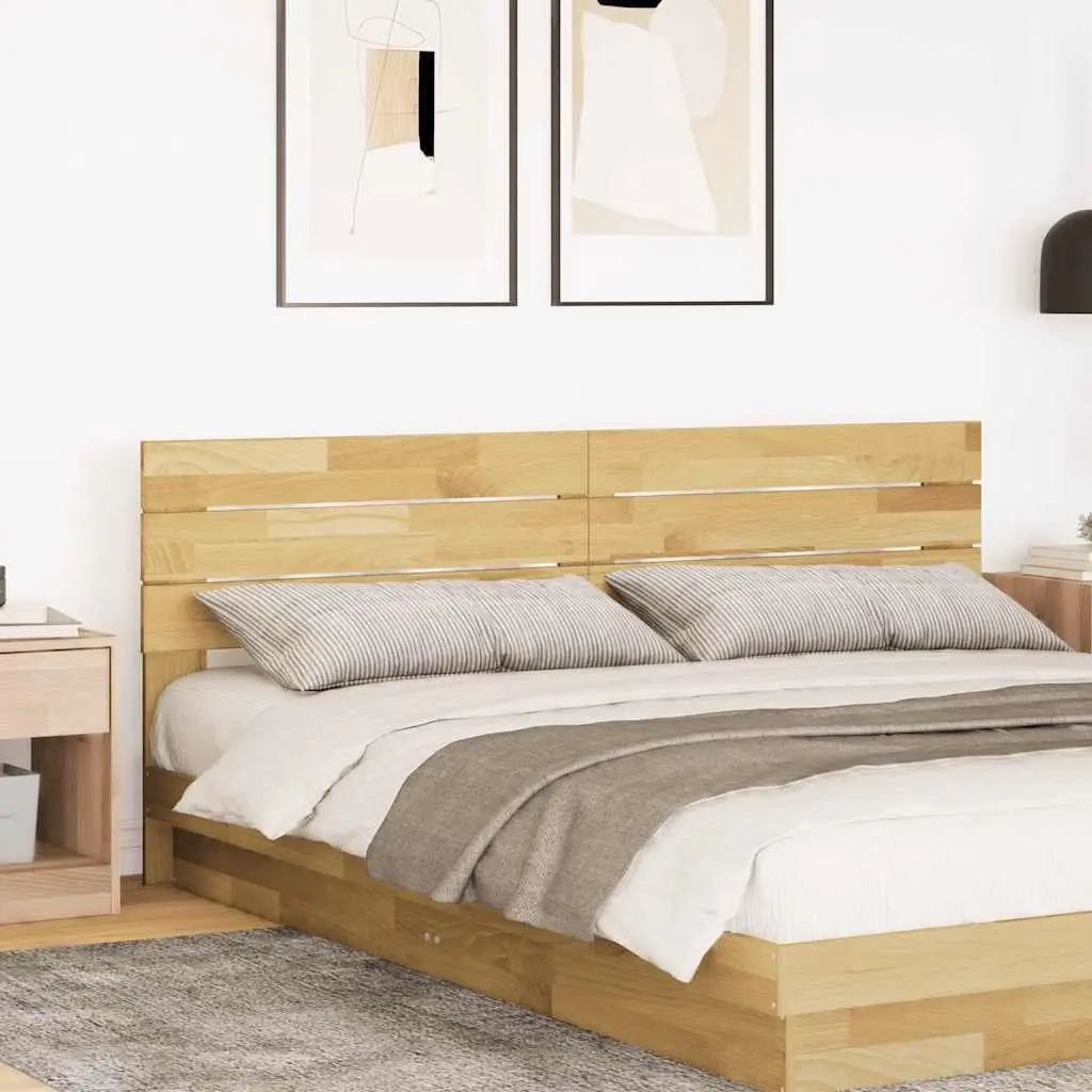 Headboard Oak Solid Wood Brown 200 cm Bedroom Furniture Back Support
