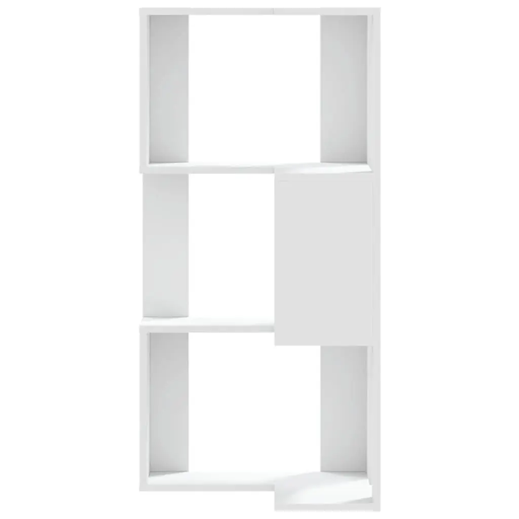 White Corner 3-Tier Storage Shelf Display Unit Engineered Wood