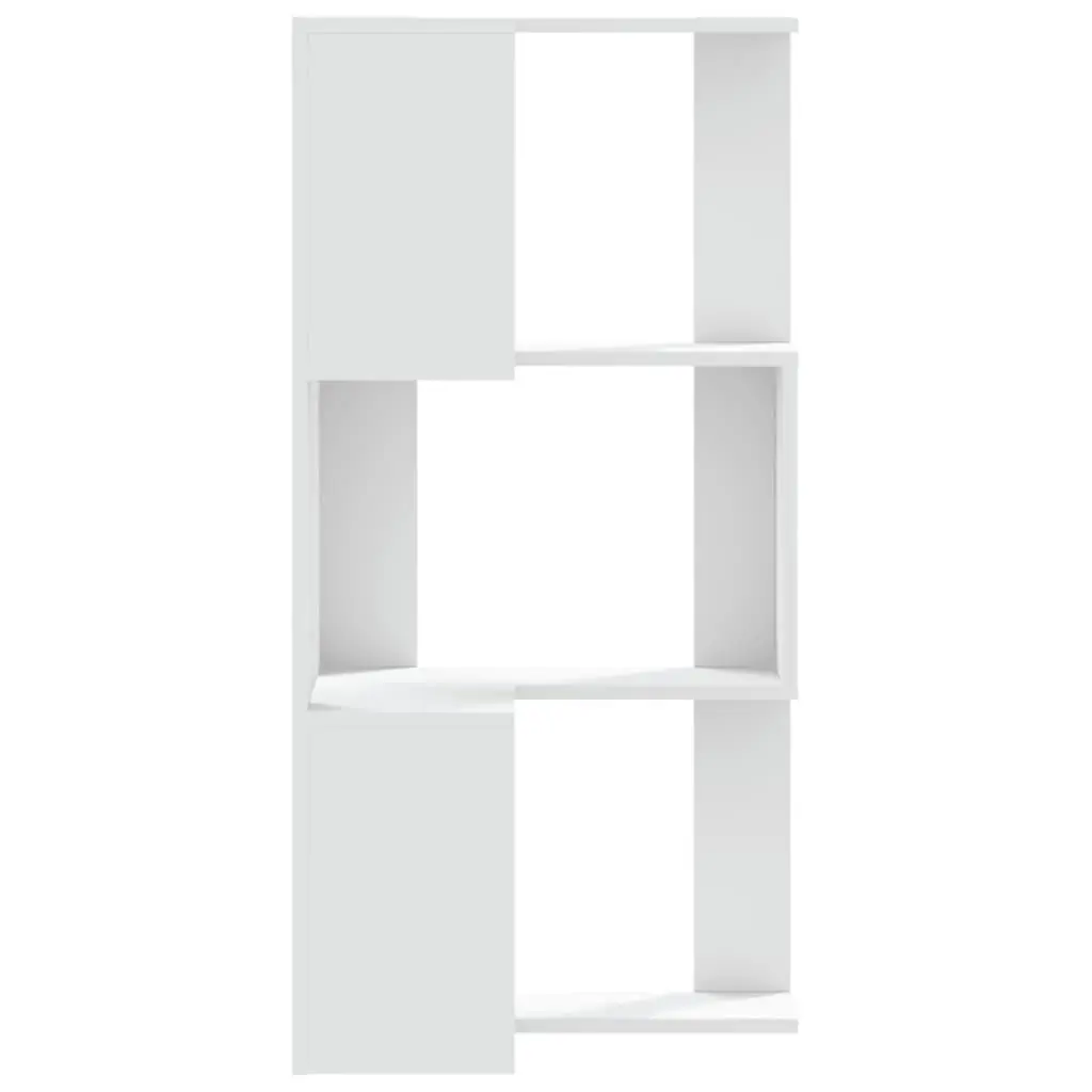 White Corner 3-Tier Storage Shelf Display Unit Engineered Wood