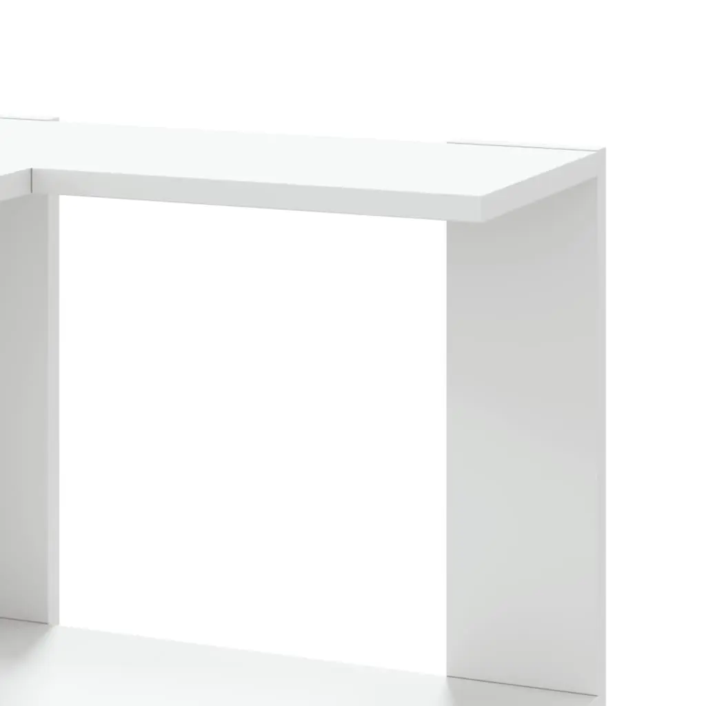 White Corner 3-Tier Storage Shelf Display Unit Engineered Wood