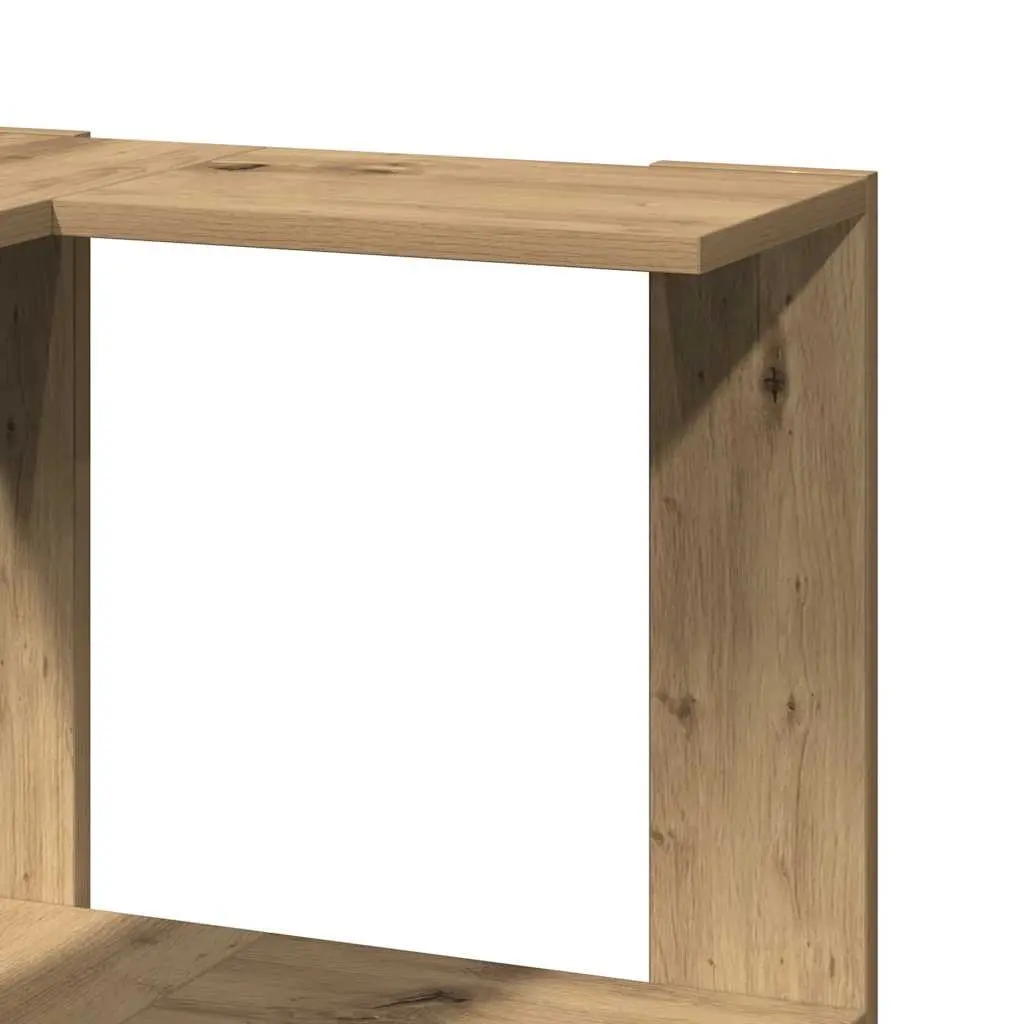Corner Bookcase 3-Tier Compact Storage Shelving Unit Brown Wood
