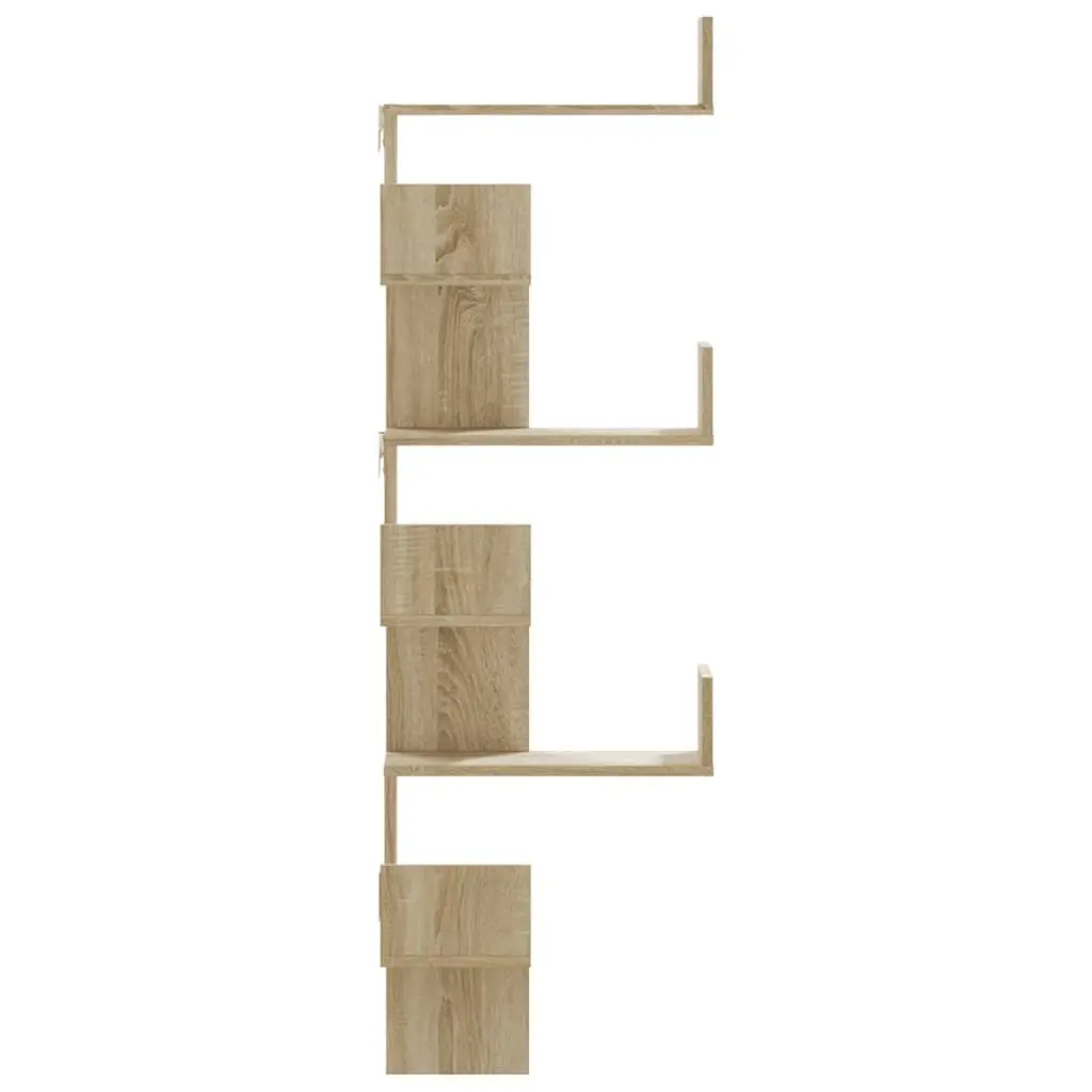Wall Corner Shelf Sonoma Oak Brown 45x45x147cm Storage Display Shelving Unit